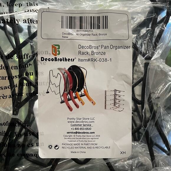 NEW Deco Brothers Pan Lid Tiered Shelf Organizer Counter Cabinets Storage Bronze - Picture 5 of 10